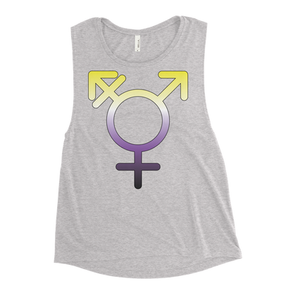 Transgender Symbol - Non-binary Pride Ladies’ Muscle Tank