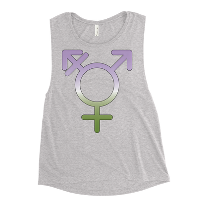 Transgender Symbol - Genderqueer Pride Ladies’ Muscle Tank