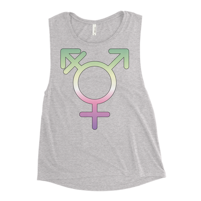 Transgender Symbol - Genderfae Pride Ladies’ Muscle Tank