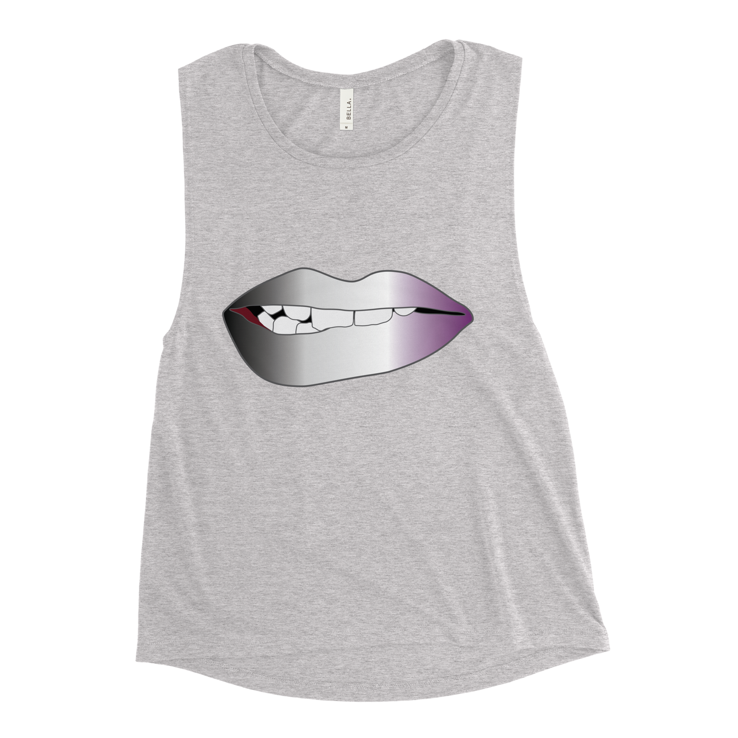 Biting Lips - Asexual/Demisexual Pride - Gradient Ladies’ Muscle Tank