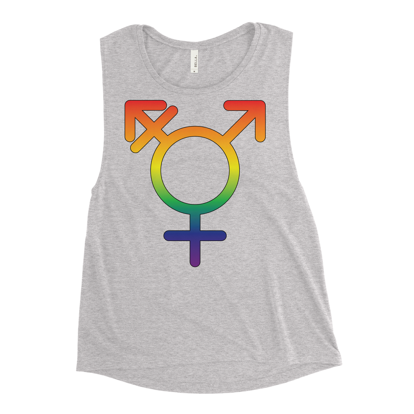 Transgender Symbol - Rainbow Pride Ladies’ Muscle Tank