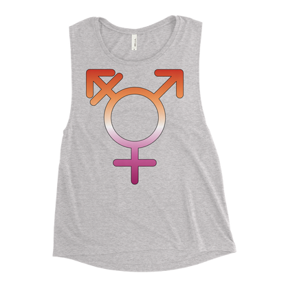 Transgender Symbol - Lesbian Pride Ladies’ Muscle Tank