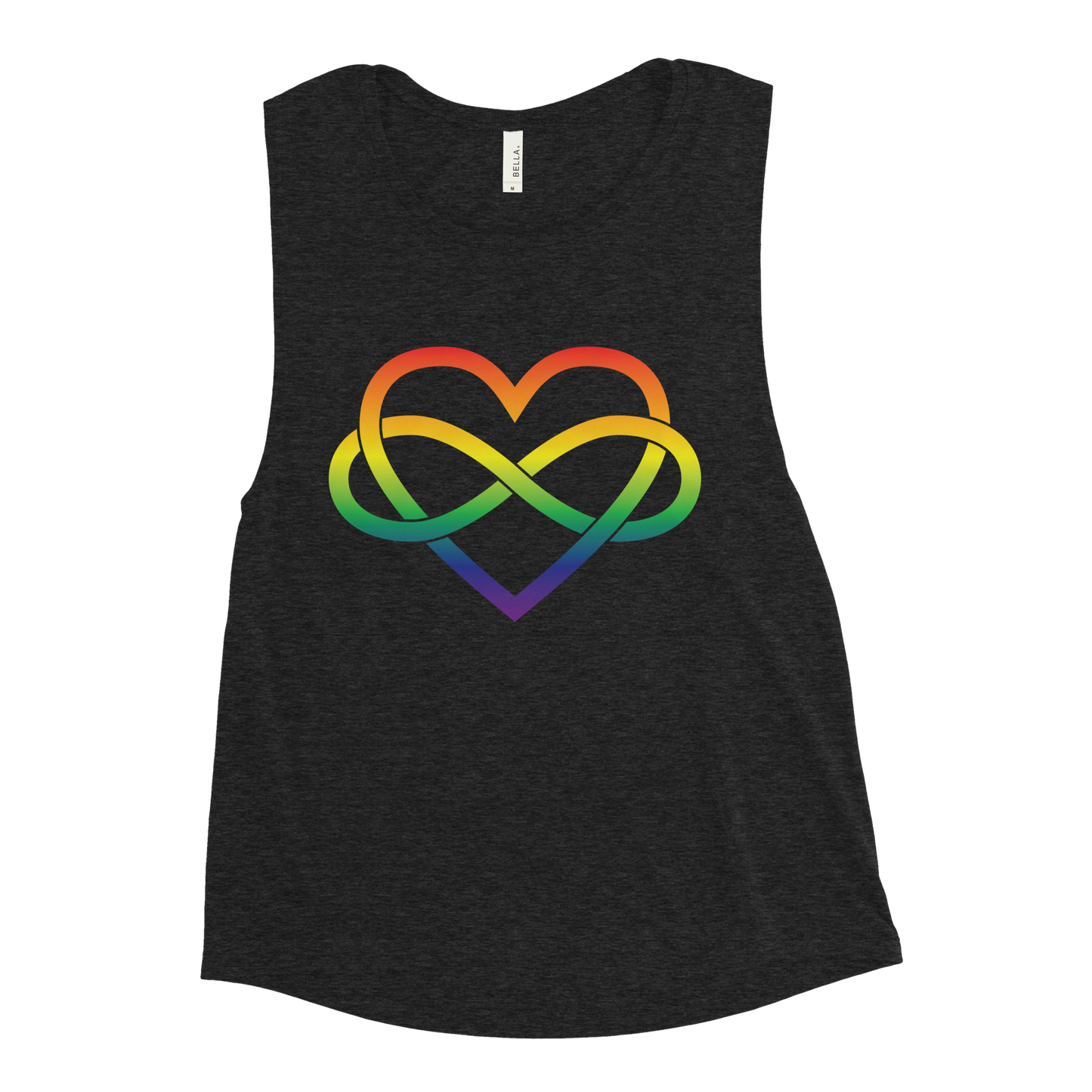 Polyamory Infinity Heart - Rainbow Ladies’ Muscle Tank