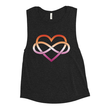 Polyamory Infinity Heart - Lesbian Ladies’ Muscle Tank