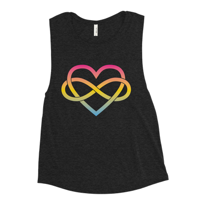 Polyamory Infinity Heart - Pansexual Ladies’ Muscle Tank