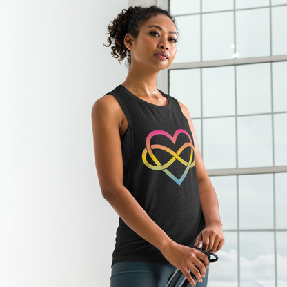 Polyamory Infinity Heart - Pansexual Ladies’ Muscle Tank