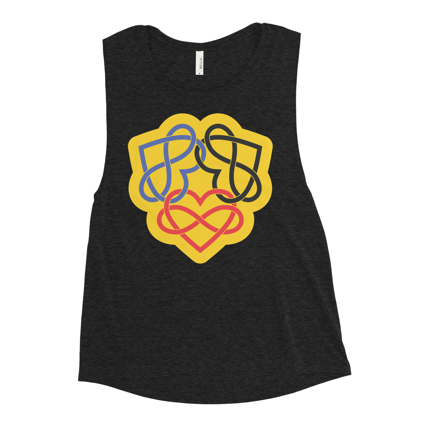 Poly Infinity Hearts Interlocked Ladies’ Muscle Tank