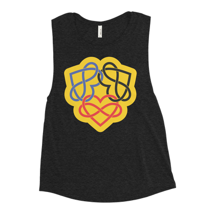 Poly Infinity Hearts Interlocked Ladies’ Muscle Tank