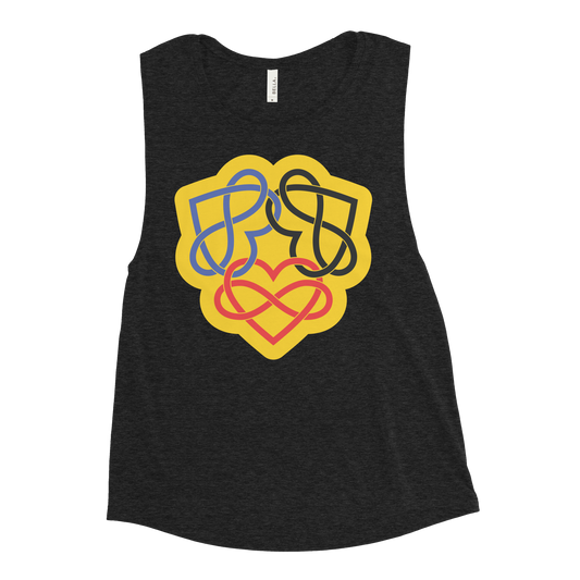 Poly Infinity Hearts Interlocked Ladies’ Muscle Tank