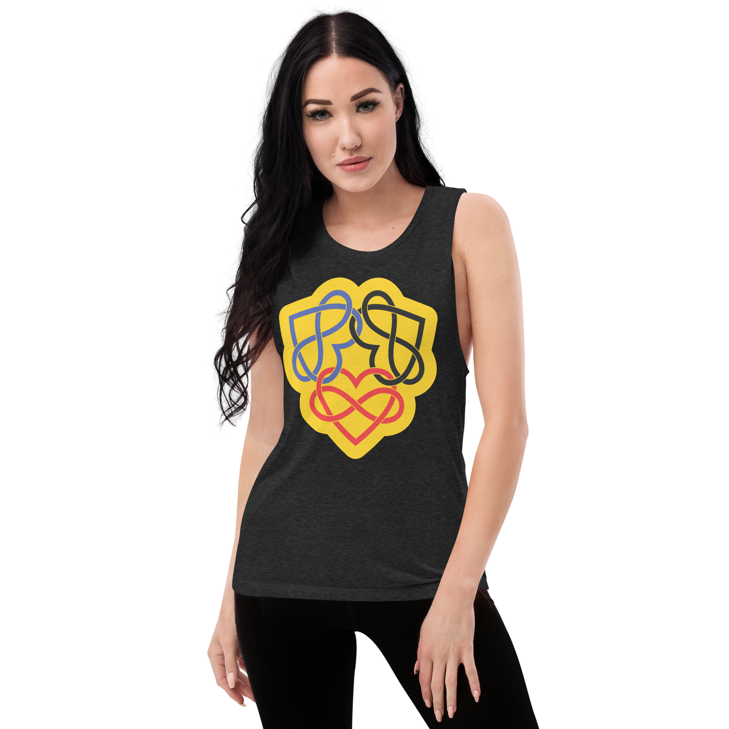 Poly Infinity Hearts Interlocked Ladies’ Muscle Tank