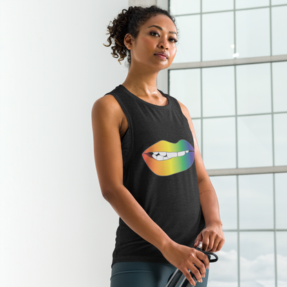 Biting Lips - Rainbow Pride - Gradient Ladies’ Muscle Tank