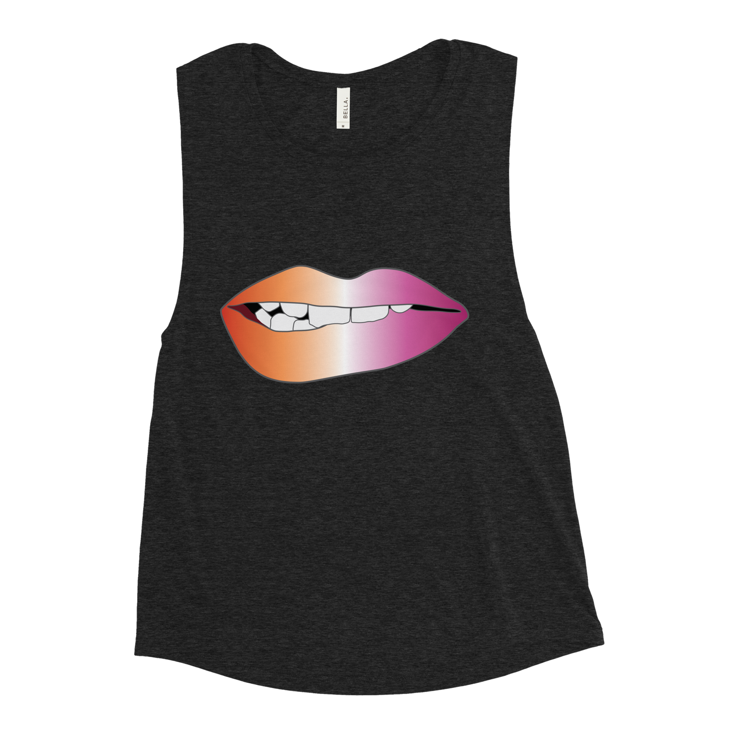 Biting Lips - Lesbian Pride - Gradient Ladies’ Muscle Tank