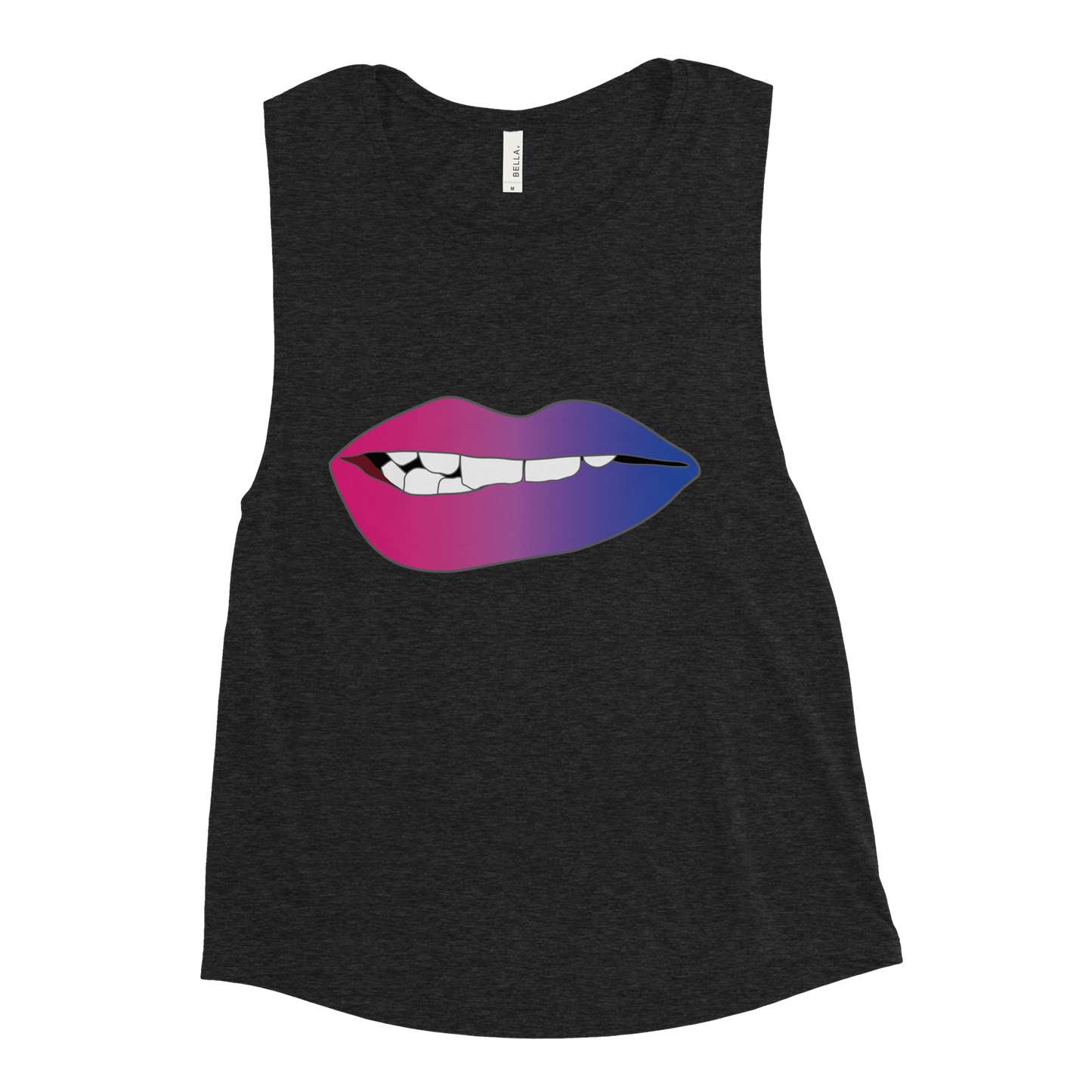 Biting Lips - Bisexual Pride - Gradient Ladies’ Muscle Tank