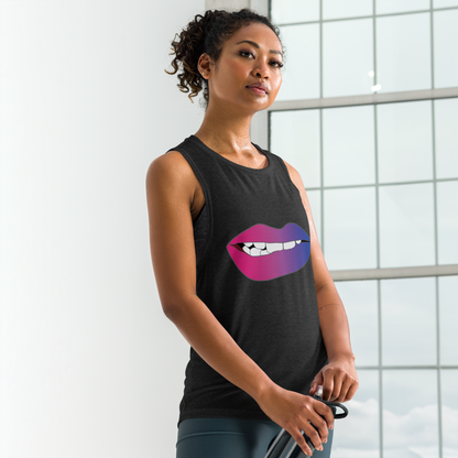 Biting Lips - Bisexual Pride - Gradient Ladies’ Muscle Tank