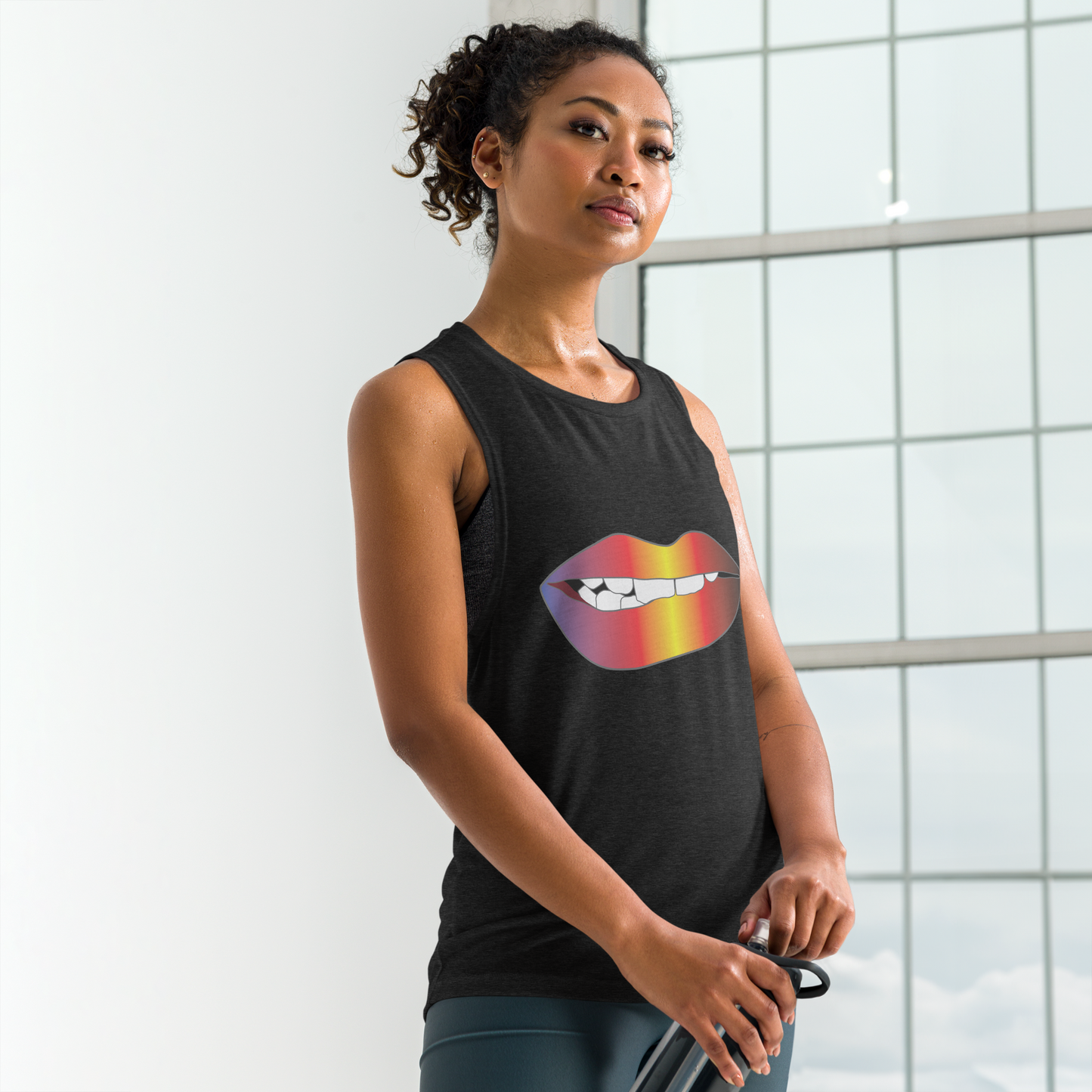 Biting Lips - Polyamory Pride - Gradient Ladies’ Muscle Tank