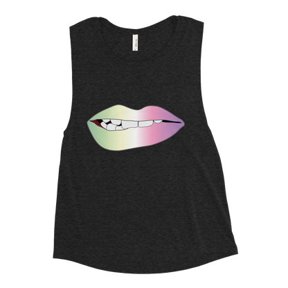 Biting Lips - Genderfae Pride - Gradient Ladies’ Muscle Tank