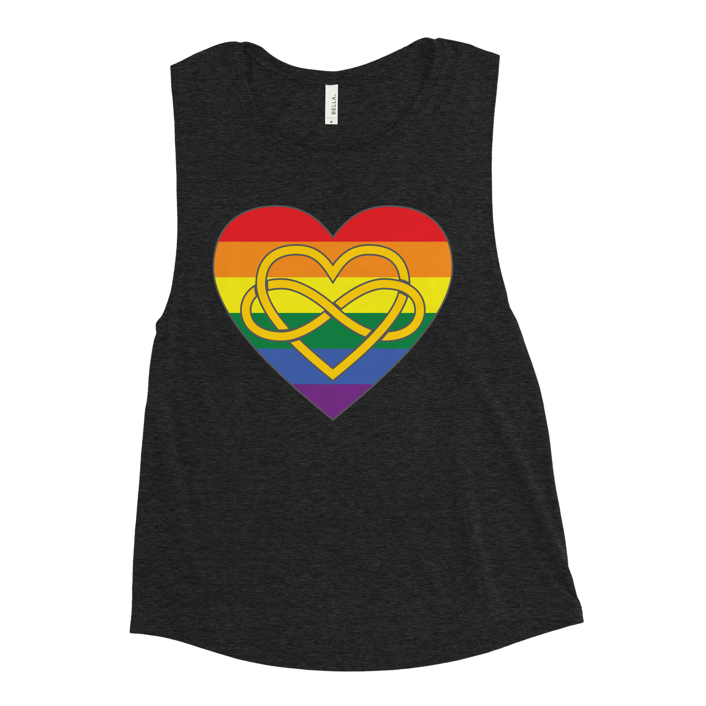 Polyamory Infinity Heart Rainbow Pride Ladies’ Muscle Tank