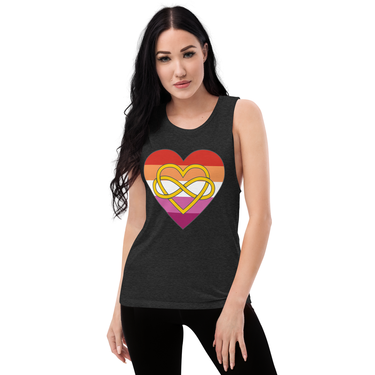 Polyamory Infinity Heart Lesbian Pride Ladies’ Muscle Tank