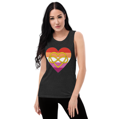 Polyamory Infinity Heart Lesbian Pride Ladies’ Muscle Tank