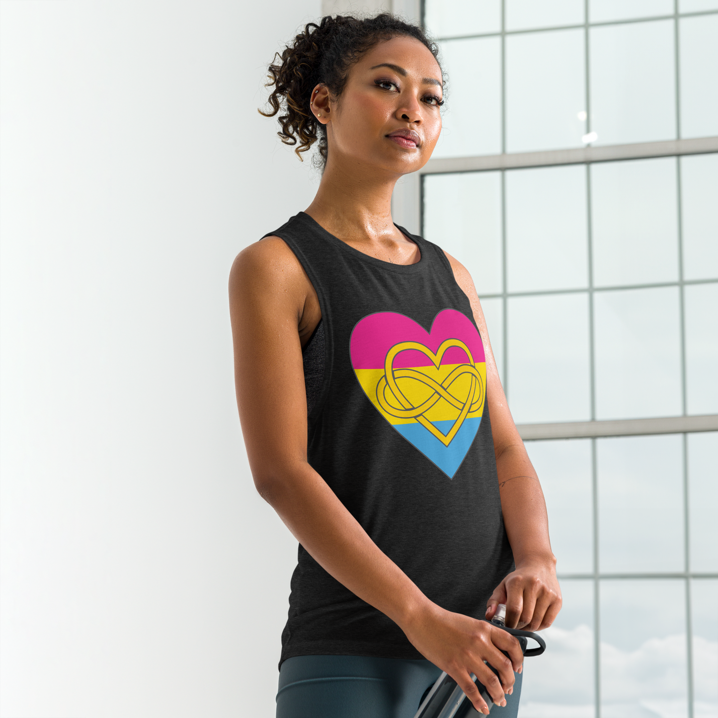 Polyamory Infinity Heart Pansexual Pride Ladies’ Muscle Tank