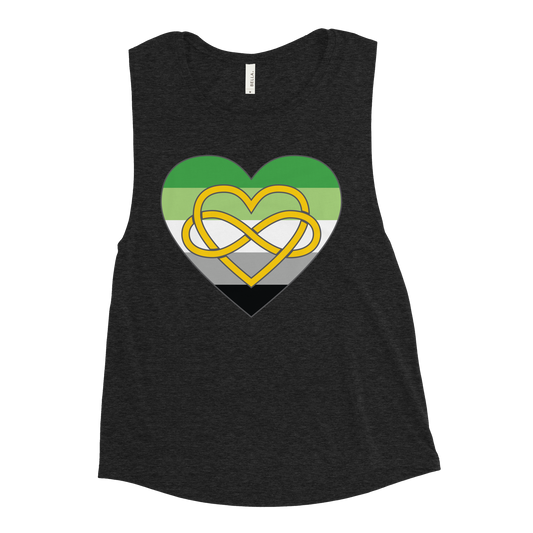 Polyamory Infinity Heart Aromantic Pride Ladies’ Muscle Tank