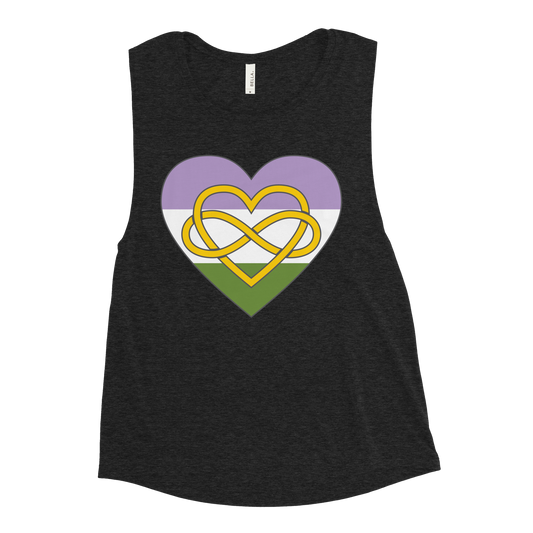 Polyamory Infinity Heart Genderqueer Pride Ladies’ Muscle Tank