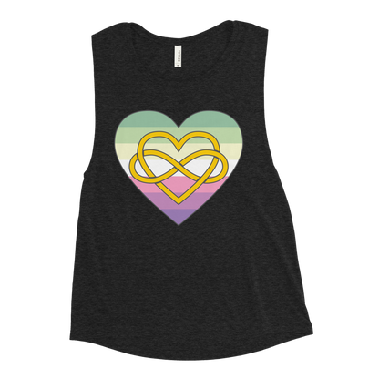 Polyamory Infinity Heart Genderfae Pride Ladies’ Muscle Tank