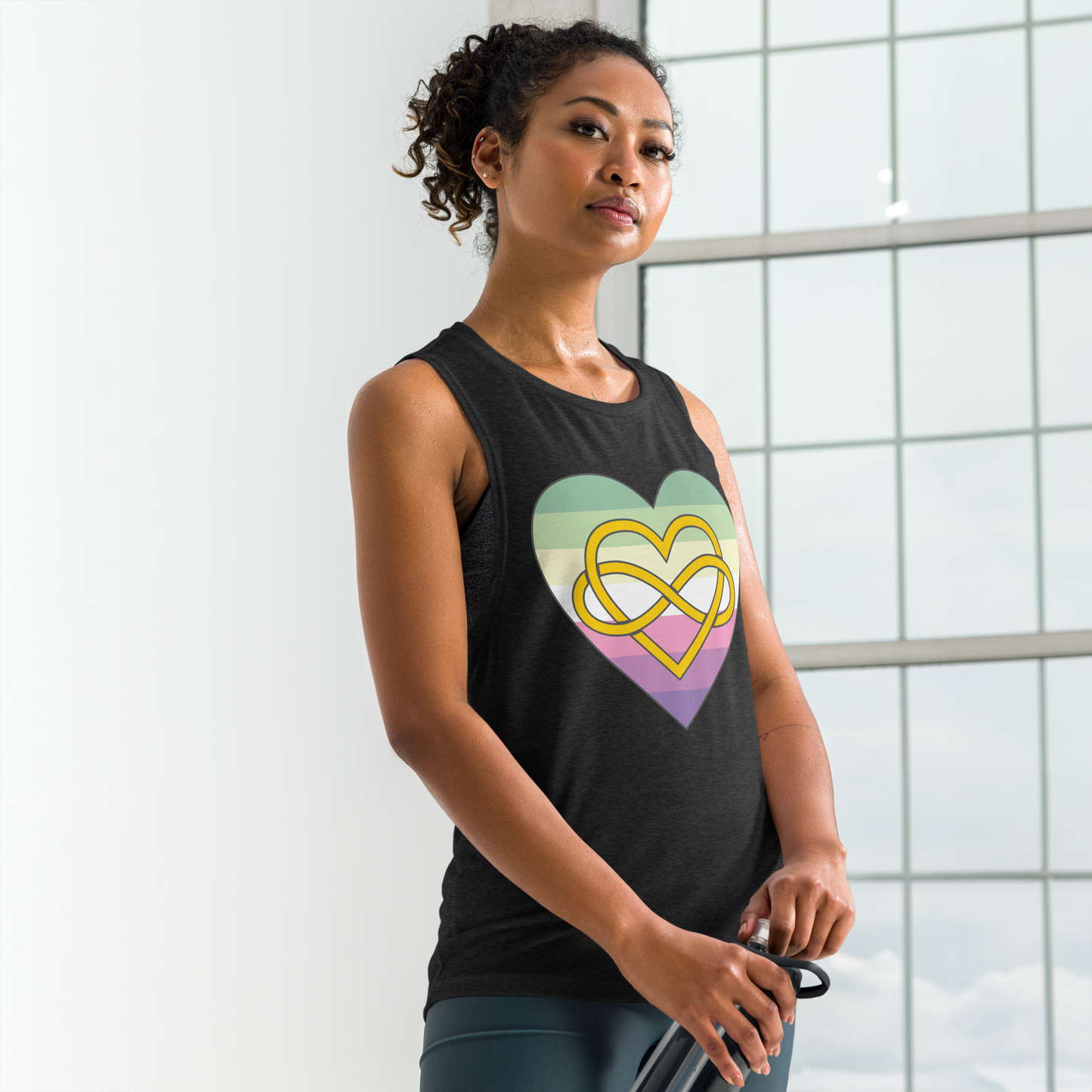 Polyamory Infinity Heart Genderfae Pride Ladies’ Muscle Tank