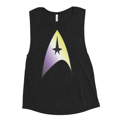 Starfleet Insignia - Non-binary Pride Ladies’ Muscle Tank