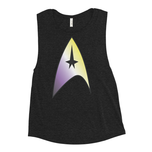 Starfleet Insignia - Non-binary Pride Ladies’ Muscle Tank