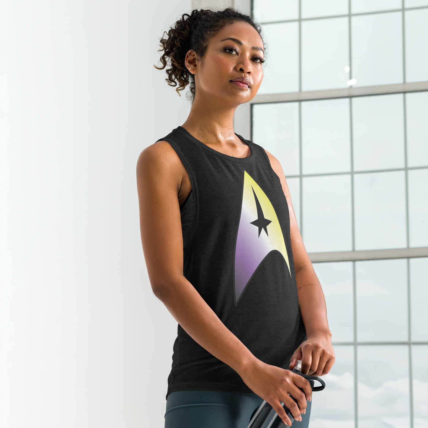 Starfleet Insignia - Non-binary Pride Ladies’ Muscle Tank