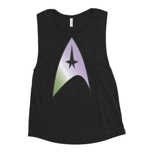 Starfleet Insignia - Genderqueer Pride Ladies’ Muscle Tank