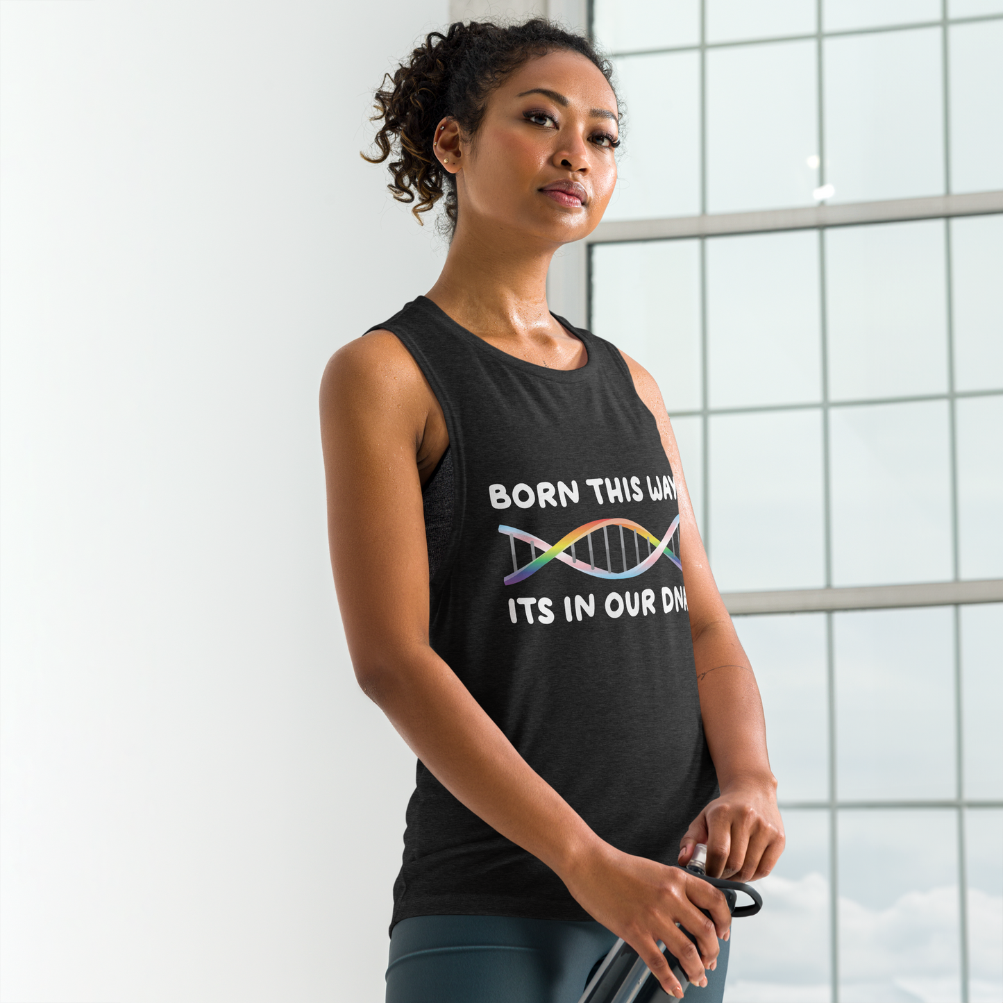 Born This Way - Rainbow/Trans Ladies’ Muscle Tank