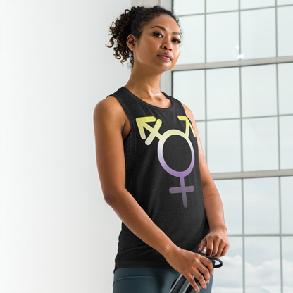 Transgender Symbol - Non-binary Pride Ladies’ Muscle Tank