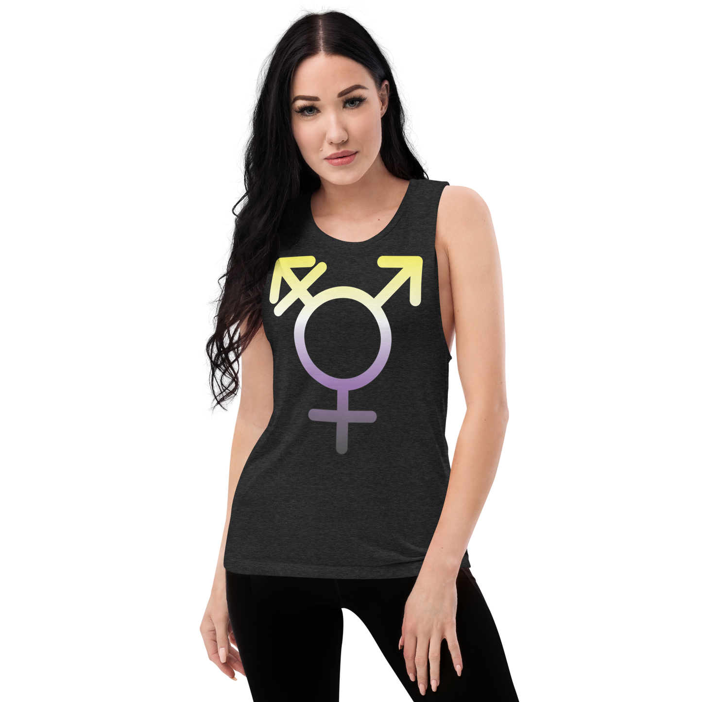 Transgender Symbol - Non-binary Pride Ladies’ Muscle Tank