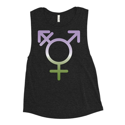 Transgender Symbol - Genderqueer Pride Ladies’ Muscle Tank