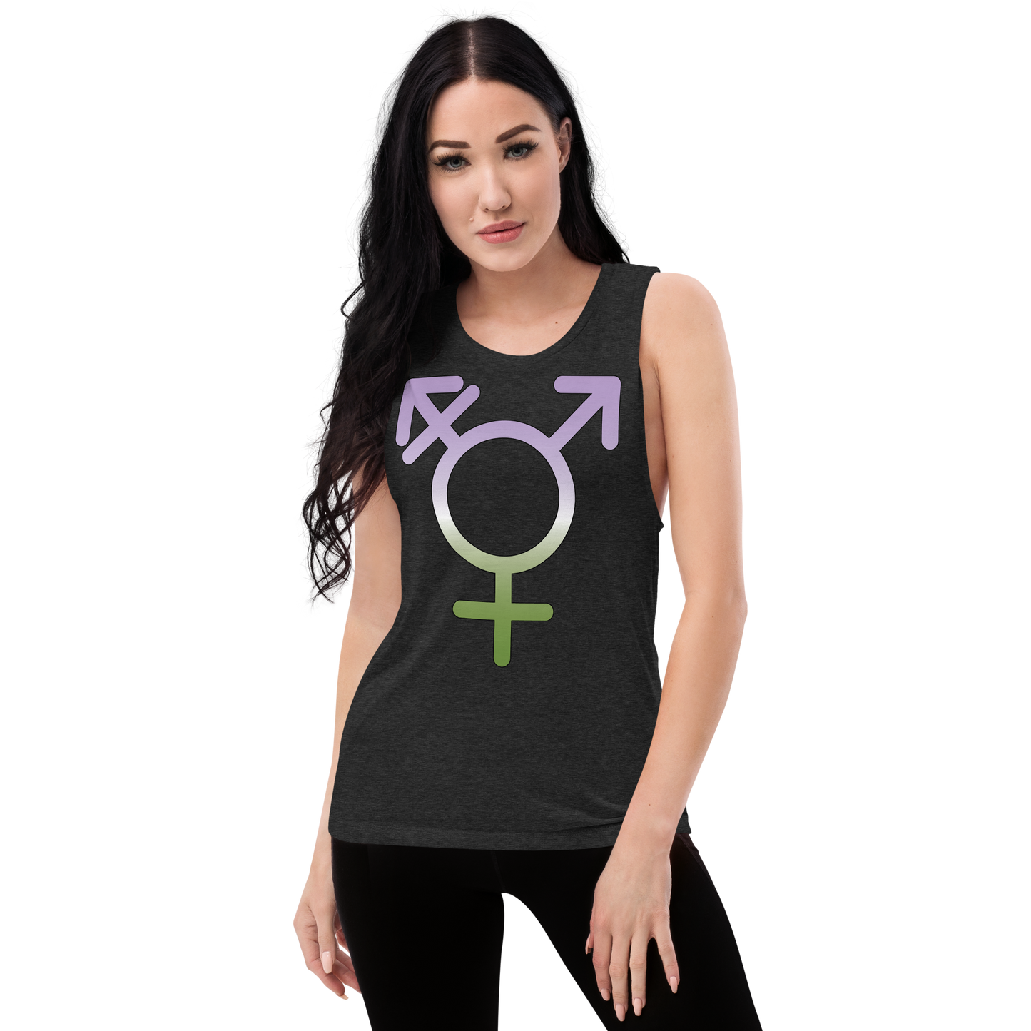 Transgender Symbol - Genderqueer Pride Ladies’ Muscle Tank