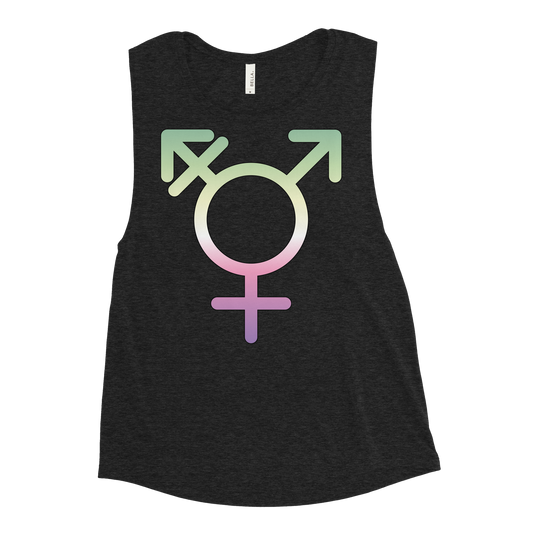 Transgender Symbol - Genderfae Pride Ladies’ Muscle Tank