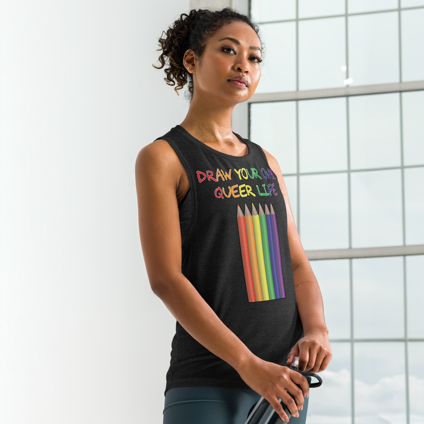 Draw Your Own Queer Life Ladies’ Muscle Tank