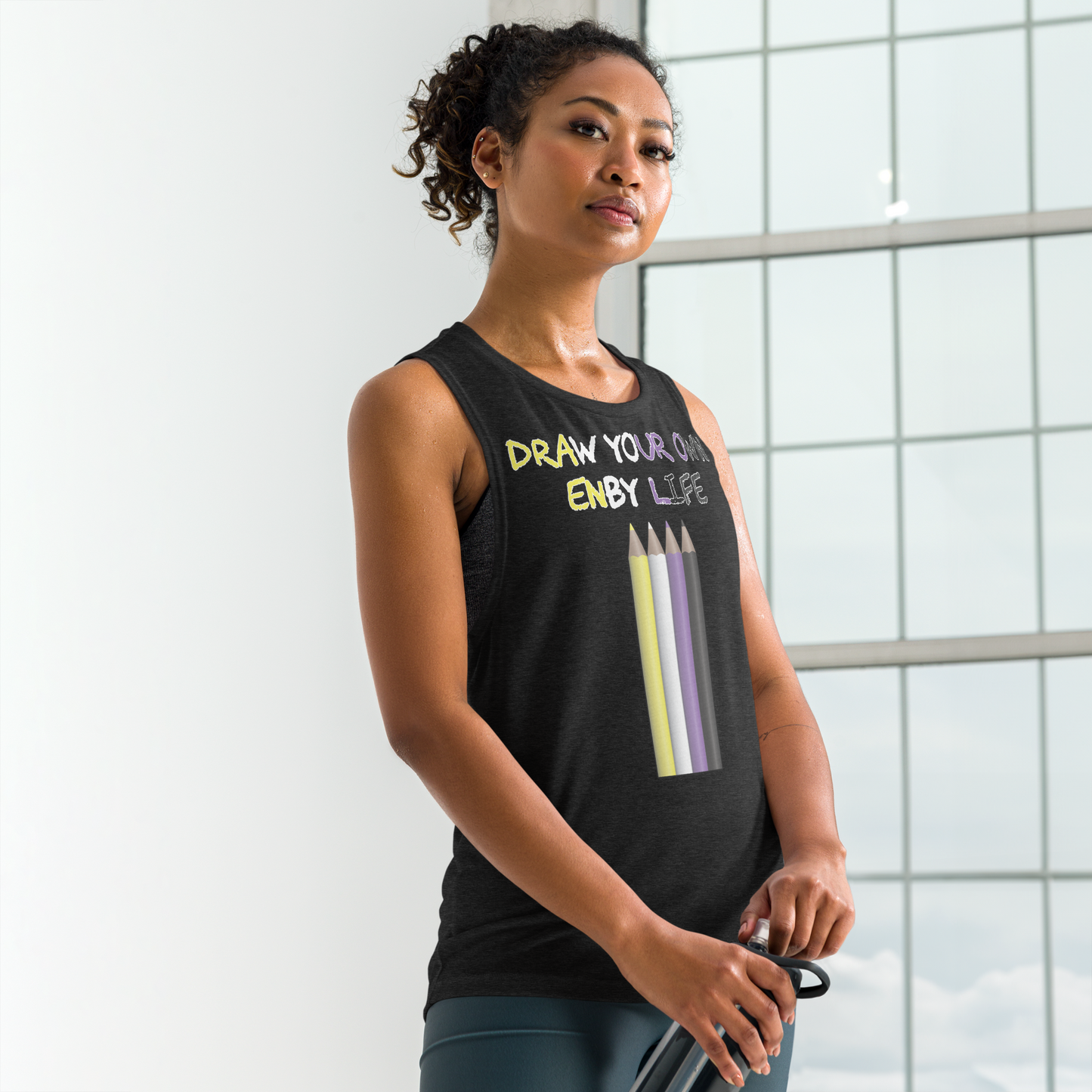 Draw Your Own Enby Life Ladies’ Muscle Tank