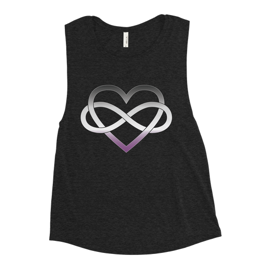 Polyamory Infinity Heart - Asexual/Demisexual Ladies’ Muscle Tank