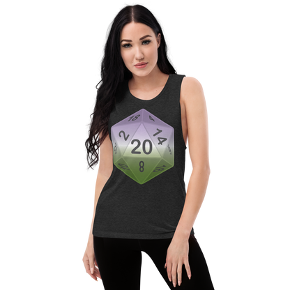 Pride Dice - Genderqueer Ladies’ Muscle Tank