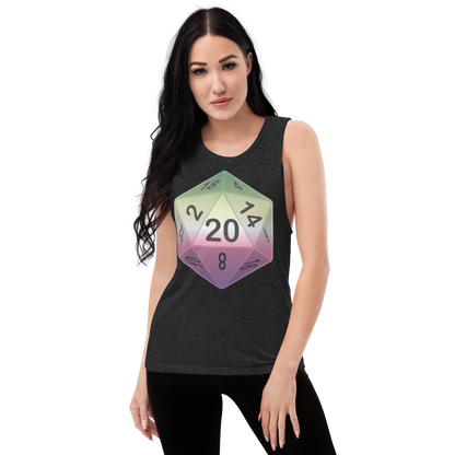 Pride Dice - Genderfae Ladies’ Muscle Tank