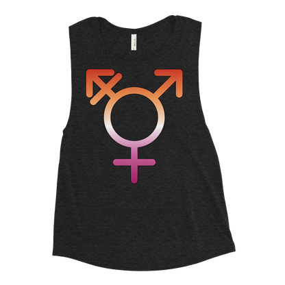 Transgender Symbol - Lesbian Pride Ladies’ Muscle Tank