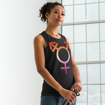 Transgender Symbol - Lesbian Pride Ladies’ Muscle Tank