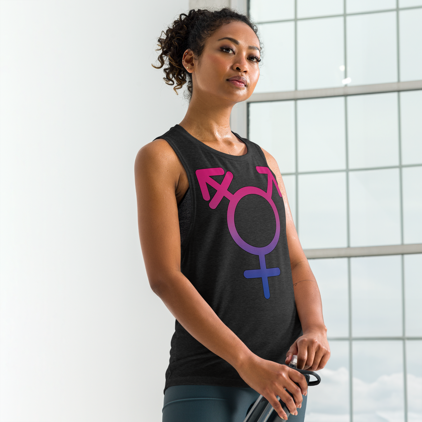 Transgender Symbol - Bisexual Pride Ladies’ Muscle Tank