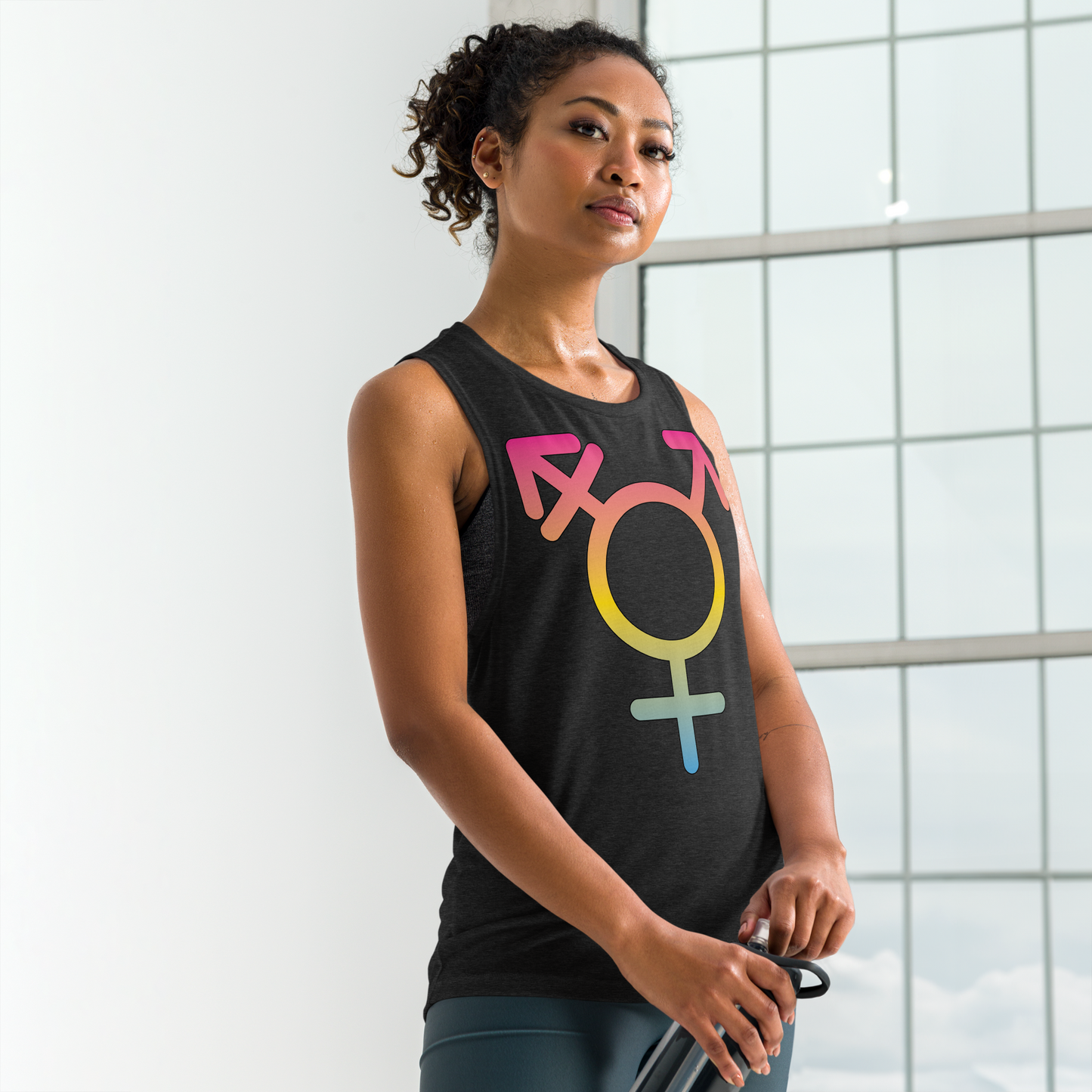 Transgender Symbol - Pansexual Pride Ladies’ Muscle Tank