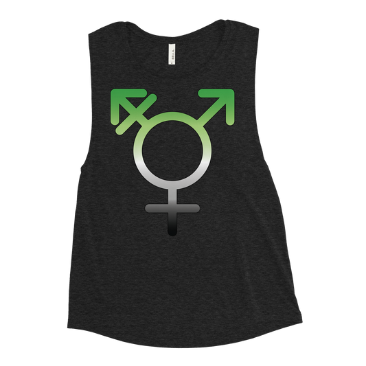 Transgender Symbol - Aromantic Pride Ladies’ Muscle Tank