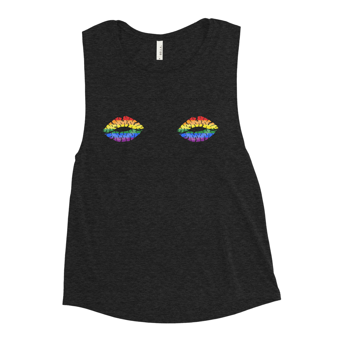 Rainbow Boob Kisses Ladies’ Muscle Tank