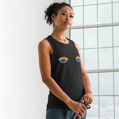 Rainbow Boob Kisses Ladies’ Muscle Tank